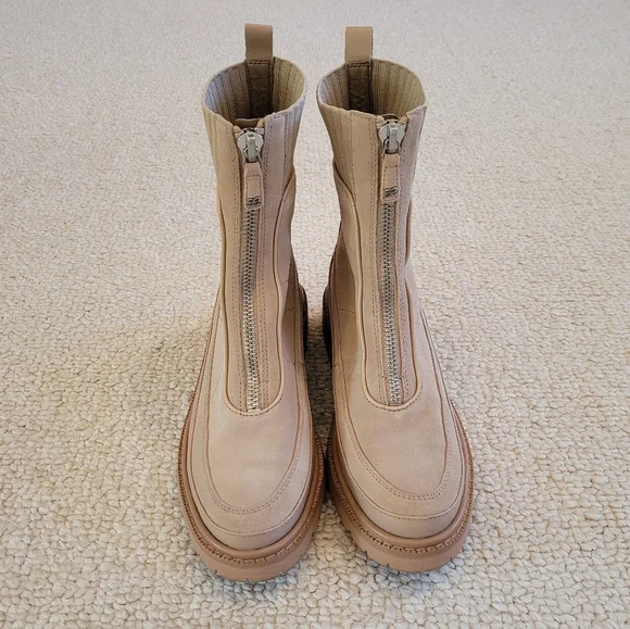 Sam Edelman Leone Leather Lug Chunky Sole Chelsea Boots Size 8.5M Suede. - Picture 4 of 13